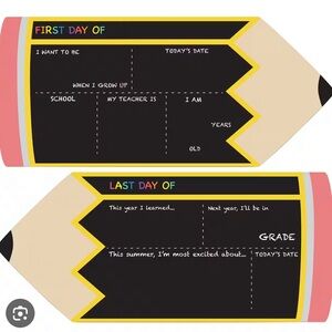 RoomMates Last or First Day of School Pencil Double-Sided Chalkboard